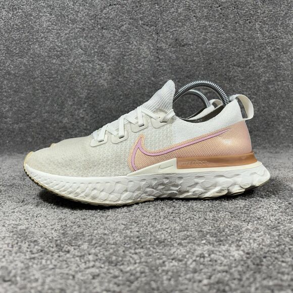 Nike React Infinity FlyKnit CD4372-103 Woman's Size 9.5 White Running Shoes Used - Picture 7 of 13